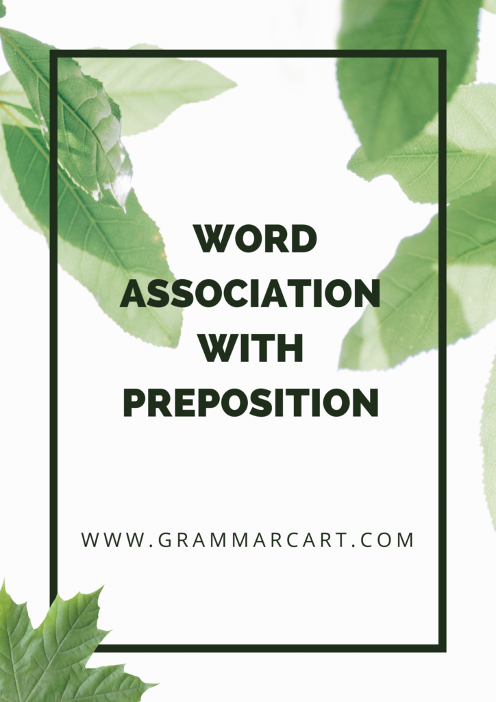 Word association with preposition