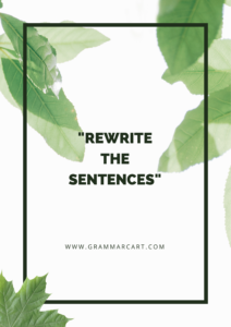 Rewrite the sentences