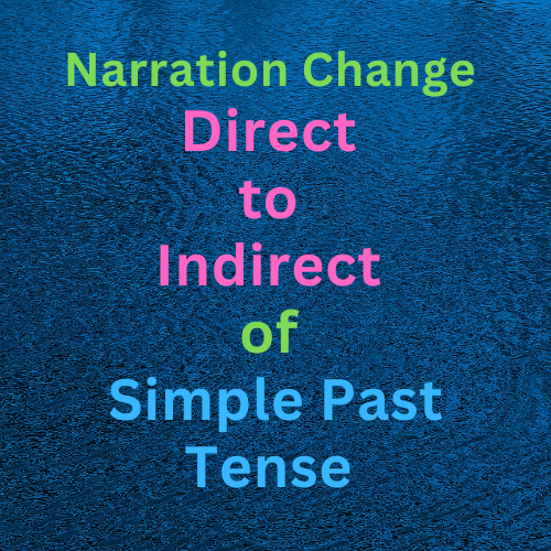 Narration Change -Direct to Indirect speech of Simple Past Tense